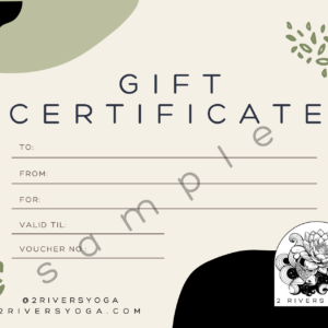 example gift card from 2 rivers yoga